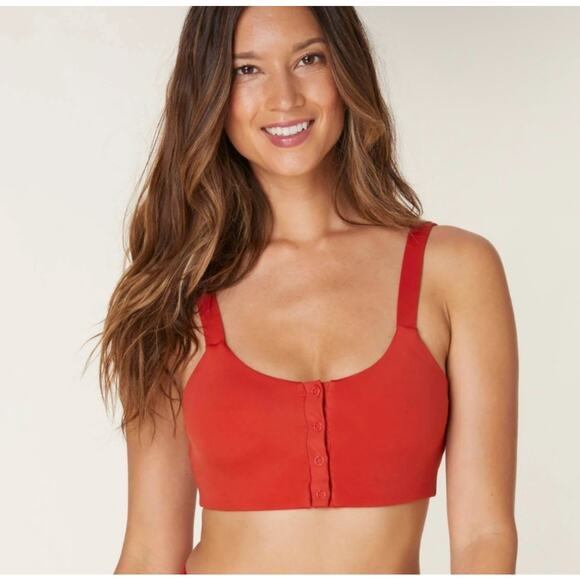 Andie The Snap Scoop Top Size XL Color Chili Pepper Rust Orange Snap Front‎ NWT - Picture 1 of 10
